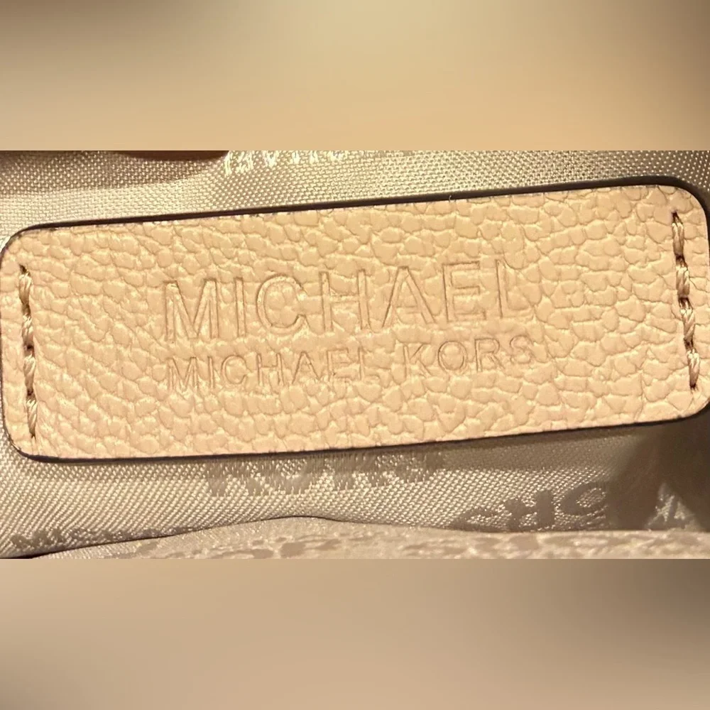 Michael Kors Double Zip Satchel Crossbody And Double Handle Beige - Picture 6 of 16
